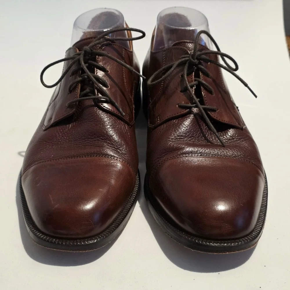 Bostonian Luxe Oxford Men's Shoes Size 9.5 W Brown‎ Leather Dress Lace Up Italy